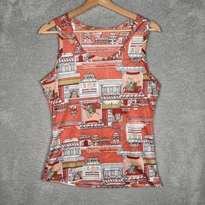 Vintage 80s Jane Colby EURO Y2K Tank Top Size Large USA Made Stretchy Mesh
